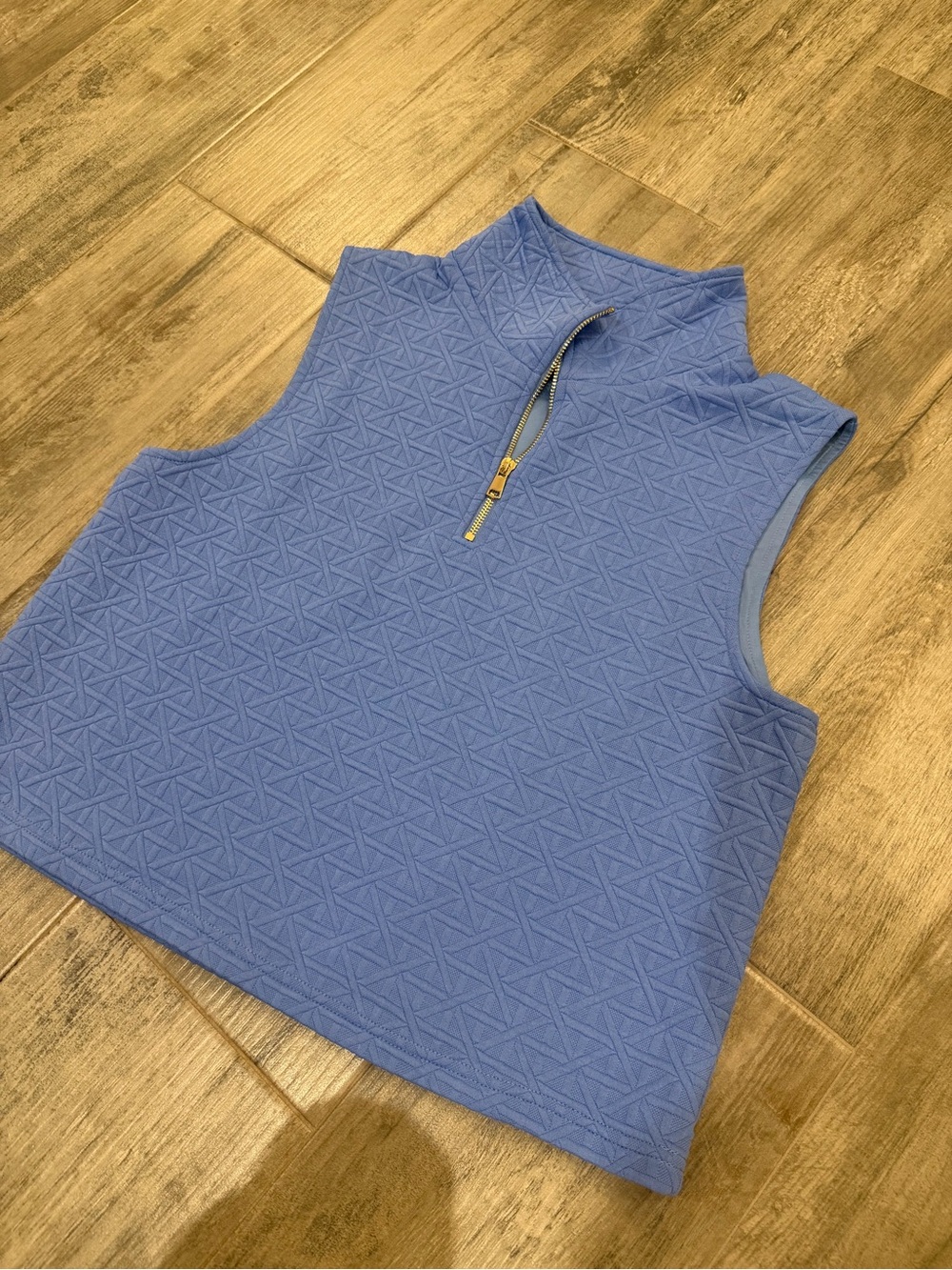 Blue Quilted Mini Skirt - Women's Stylish A-Line - Picture 4 of 5